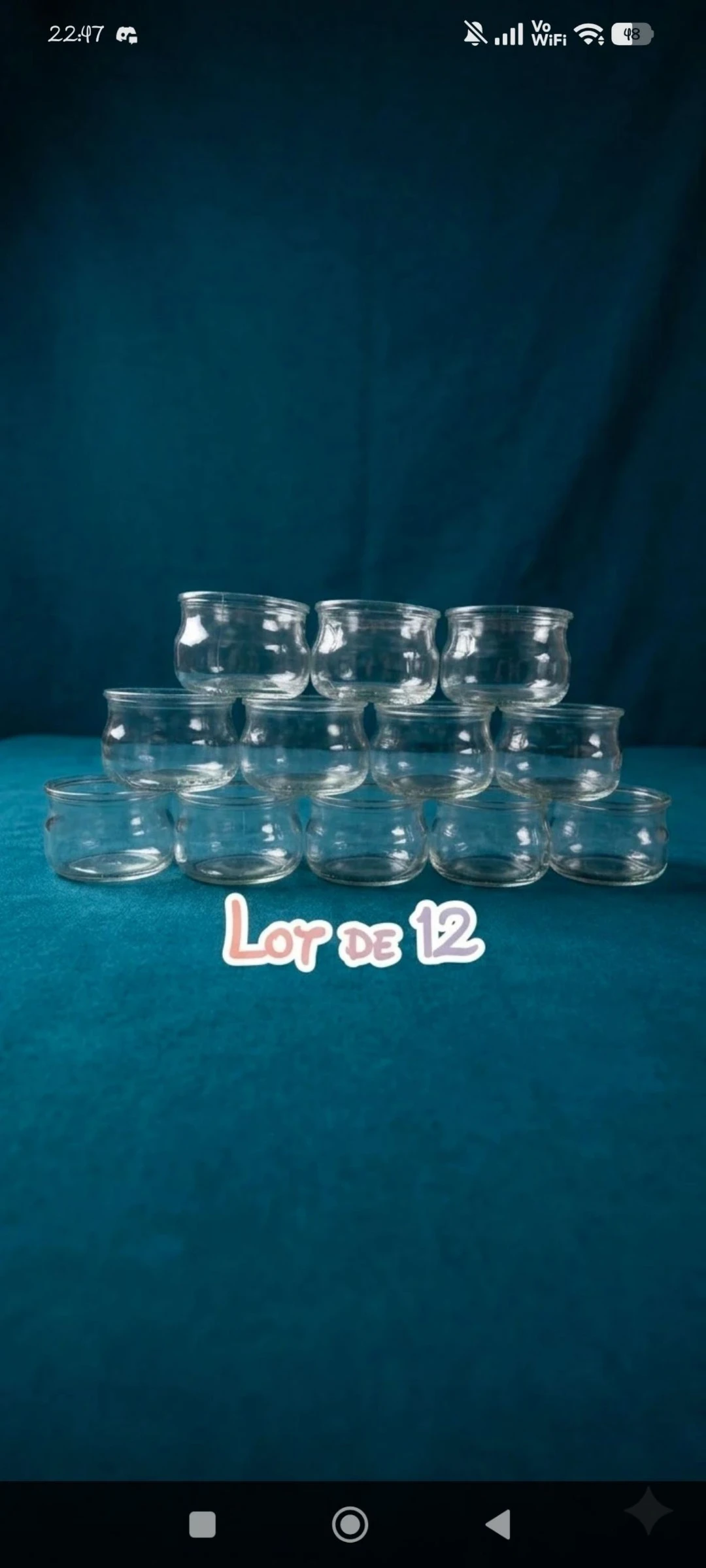 Lot de 12 pots en verre type La Laitière / Yaourtière